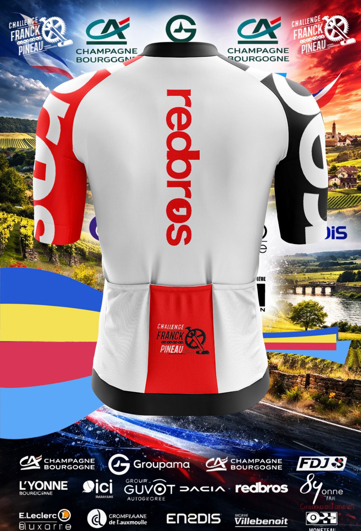 Maillots rouge Verso Rebros Challenge franck Pineau 2026